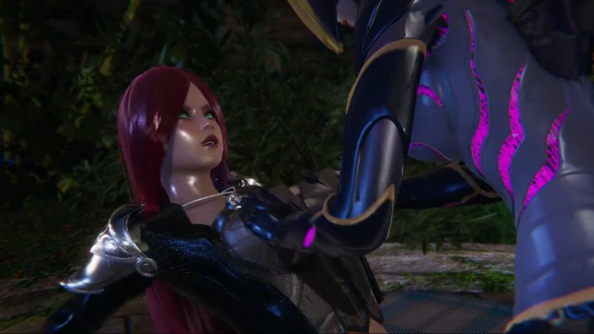 3D英雄联盟双性激战：扶她凯莎猛操卡特，巨乳摇晃汁液飞溅！